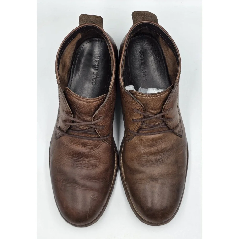 Cole Haan York Chukka Boots Mens 11.5M Brown Distressed Leather C11847